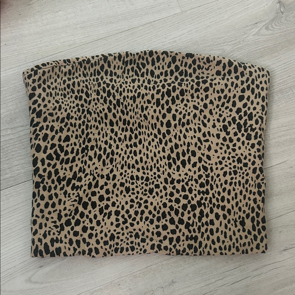 Brandy Melville Tan and Black Animal Print Top